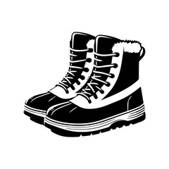 Simple Vector Icon of a Boots – Logo Design Illustration