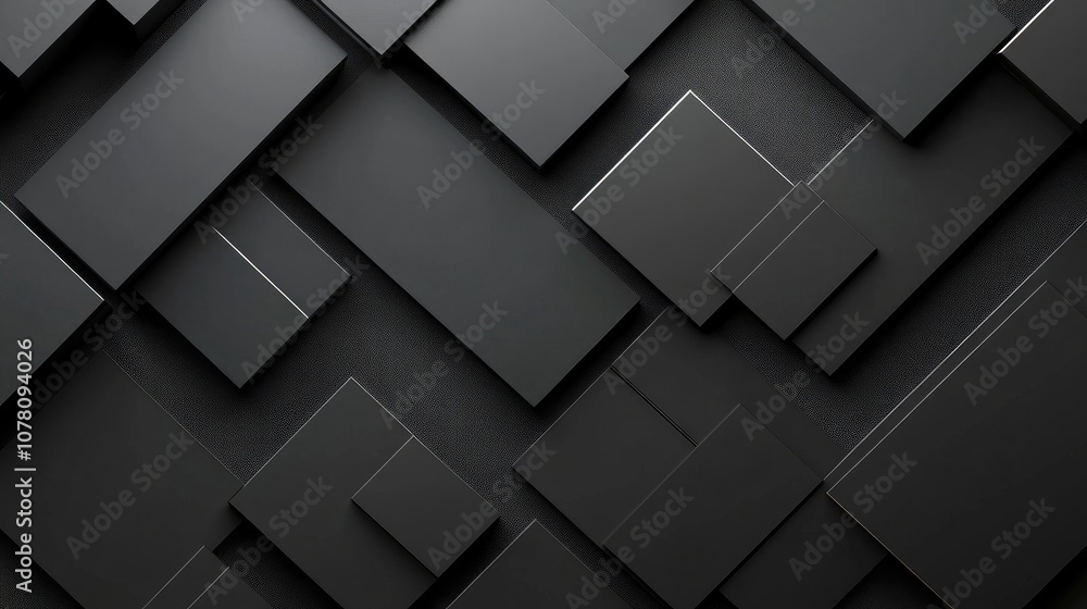Aufkleber abstract background with geometric black shapes and textures for modern design and artistic projects