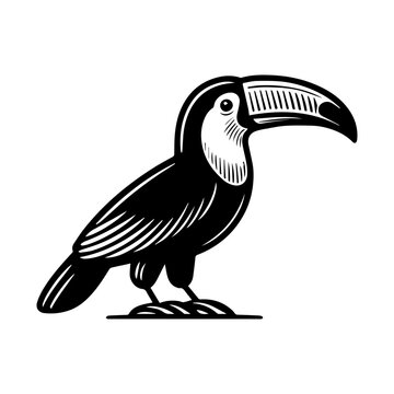 Simple Vector Icon of a Toco touchan &ndash; Logo Design Illustration