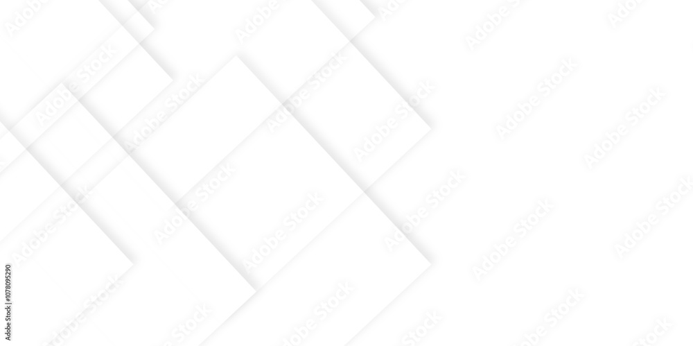 Poster abstract white and grey geometric overlapping square pattern background with shadow. paper texture d