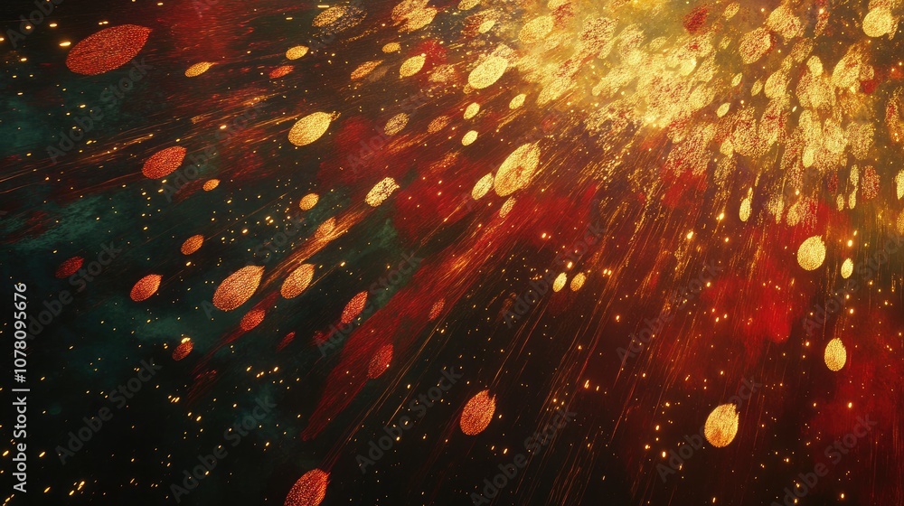 Poster vibrant abstract background with dynamic particles and colorful light effects created in a digital e