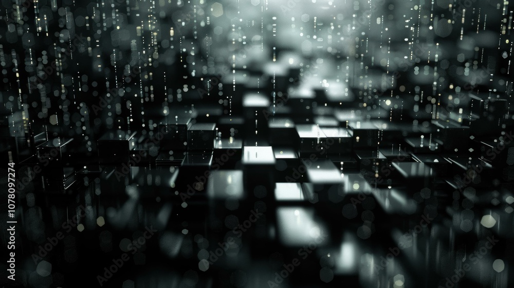 Aufkleber abstract background with geometric shapes and bokeh lights. ai.