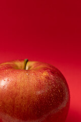 red apple with drops