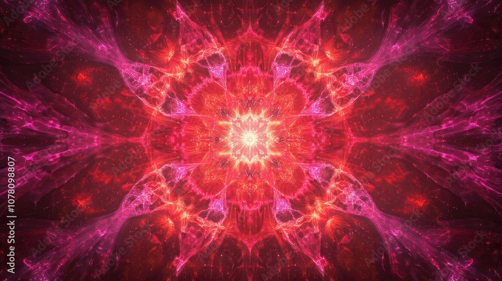 Poster vibrant luminescent patterns in abstract design: a dynamic display of radiant colors and intricate s