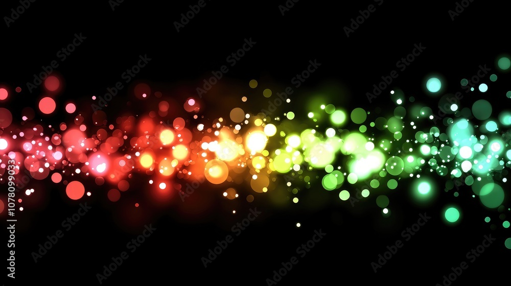 Poster colorful bokeh lights creating an elegant background with vibrant balls of light in a gradient spect