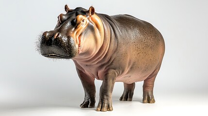 Obraz premium The hippopotamus is a large, semi aquatic mammal that inhabits savannas and bodies of water in sub Saharan Africa