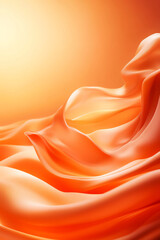 Obraz premium Abstract orange fabric creating smooth waves, evoking sense of warmth and fluidity in vibrant, artistic composition.