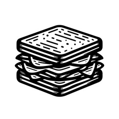 a simple illustration of sandwich - vector logo design