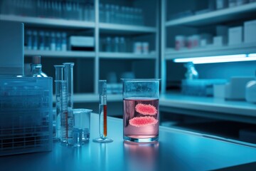 Futuristic medical research room with invisible technology enhancing scientific discoveries and innovation.