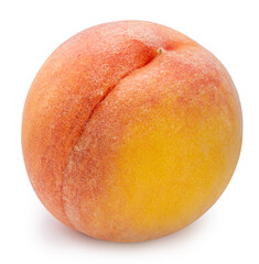 Golden Peach,Yamanashi orange Peach on white background.Luxury Peach isolate on white with clipping path.