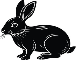 bunny silhouette , rabbit black vector easter bunnie ,animal 