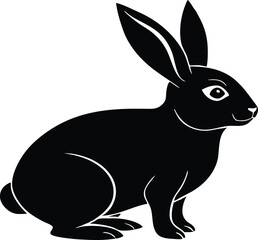 bunny silhouette , rabbit black vector easter bunnie ,animal 