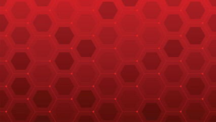 Fototapeta premium Abstract Digital Red Hexagon Science Technology Background