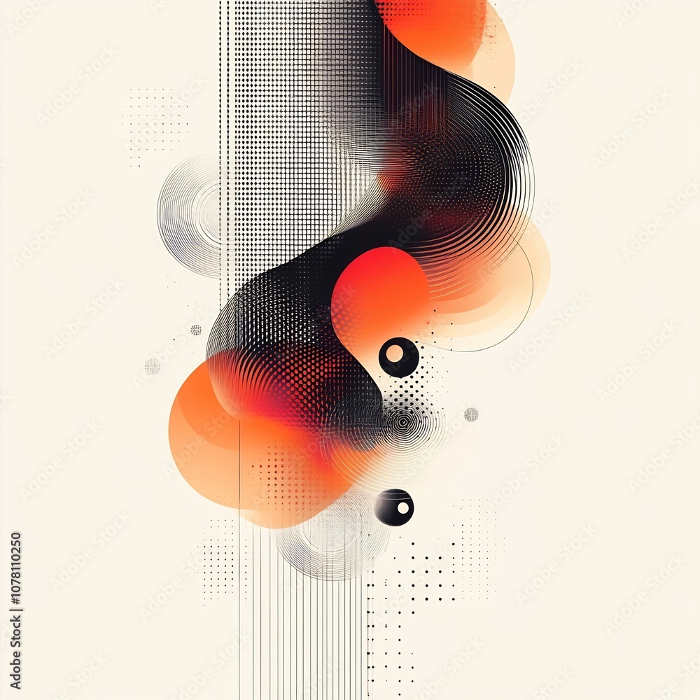 Poster sleek minimalist abstract design with dynamic geometric composition and connecting dot concept