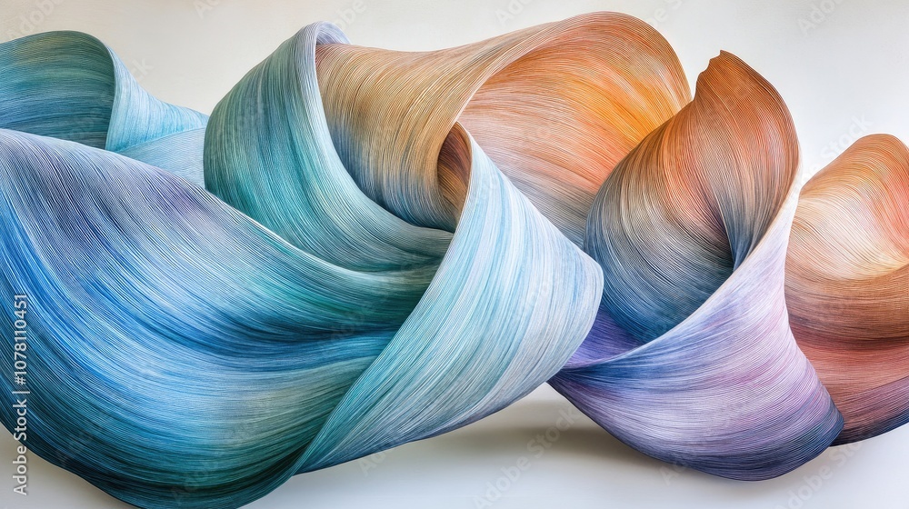 Poster colorful abstract wave design with flowing lines creating a dynamic sense of movement, showcasing va