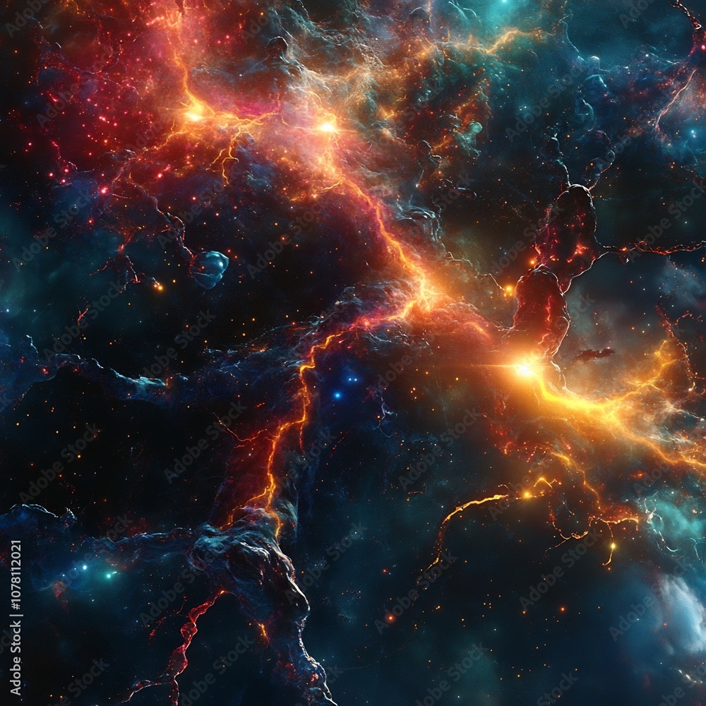 Aufkleber dreamlike cerebral cortex visualizations of dynamic synaptic impulse formations in the cosmos