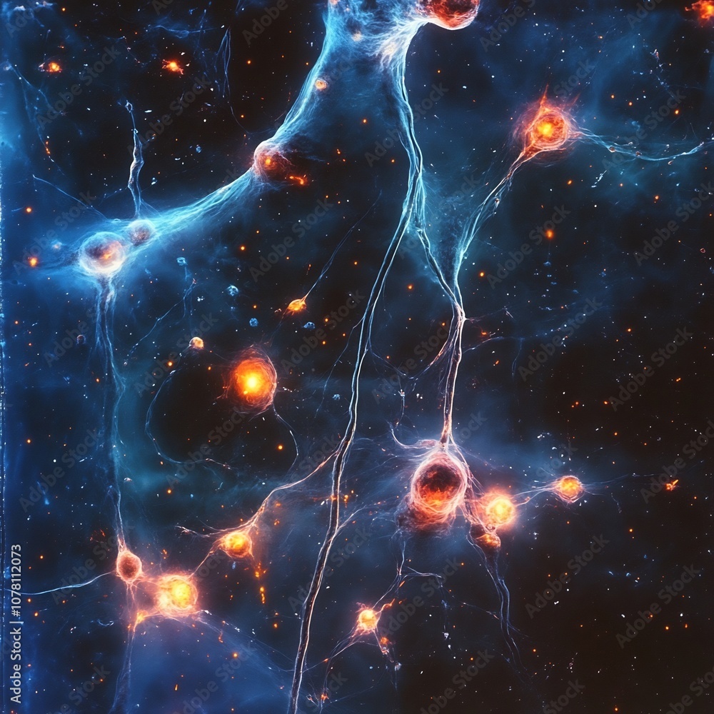 Aufkleber dreamlike cerebral cortex visualizations of dynamic synaptic impulse formations