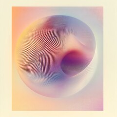 Connecting Dot Composition with Overlapping Spheres in Muted Color Gradients