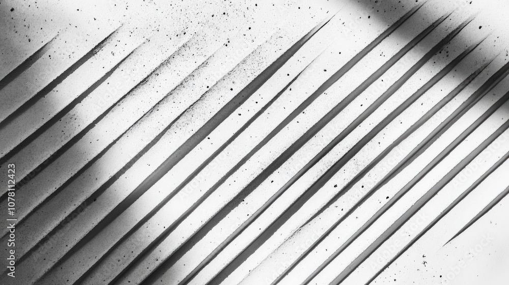 Poster Abstract Black and White Lines with Intricate Shadows Creating a Dynamic Pattern on a Light Background for Artistic and Design Purposes