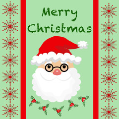 christmas card with santa claus