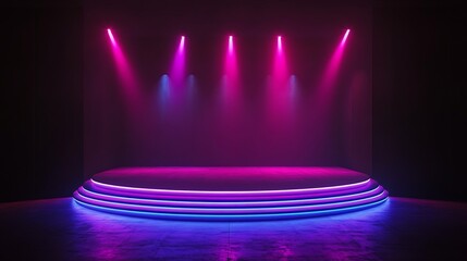 Stage Spotlight with Smoke and Curtains