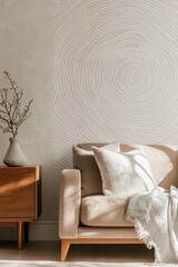 Hand-Painted Textured Wallpaper Pattern in Organic Geometric Style with Random Pantone Colors and White Lines - Reminiscent of Japanese Woodblock Prints