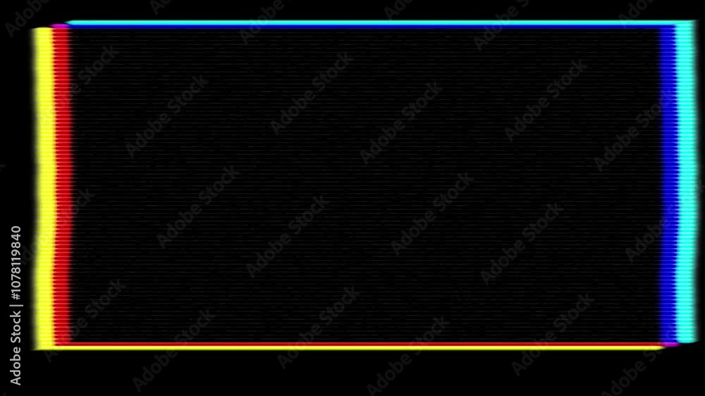 Poster rectangle shapes animation with chromatic aberrations
