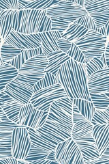 Hand-Painted Textured Wallpaper Pattern in Organic Geometric Style with Random Pantone Colors and White Lines - Reminiscent of Japanese Woodblock Prints