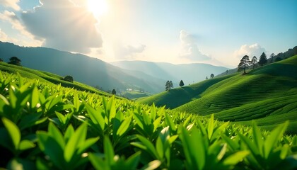 Green tea plantation in Munnar, India
