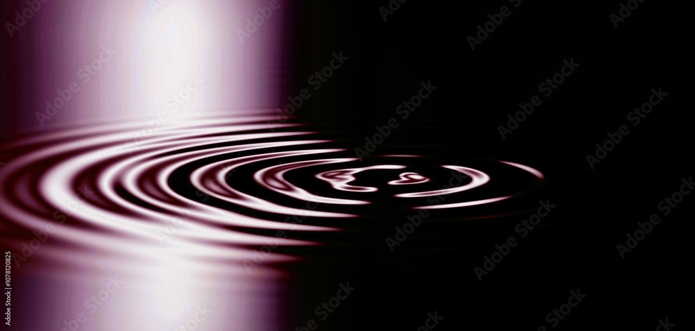 Poster liquid, ripple and purple with water, pattern and background for digital texture. environment, refle