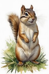 Obraz premium Eastern chipmunk in watercolor style