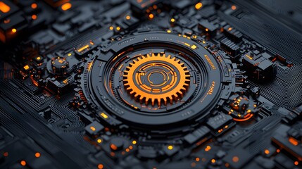 Futuristic Financial Clock Gears Representing Time and Technology in a High-Tech Digital Realm. Cost of Capital, Capital Structure, Growth Concept