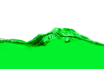 green water splash isolated