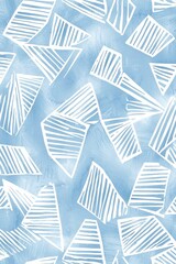 Hand-Painted Textured Wallpaper Pattern in Organic Geometric Style with Random Pantone Colors and White Lines - Reminiscent of Japanese Woodblock Prints