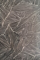 Hand-Painted Textured Wallpaper Pattern in Organic Geometric Style with Random Pantone Colors and White Lines - Reminiscent of Japanese Woodblock Prints