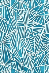 Hand-Painted Textured Wallpaper Pattern in Organic Geometric Style with Random Pantone Colors and White Lines - Reminiscent of Japanese Woodblock Prints