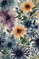 Harmonious patterns in textiles and fabrics in watercolor style