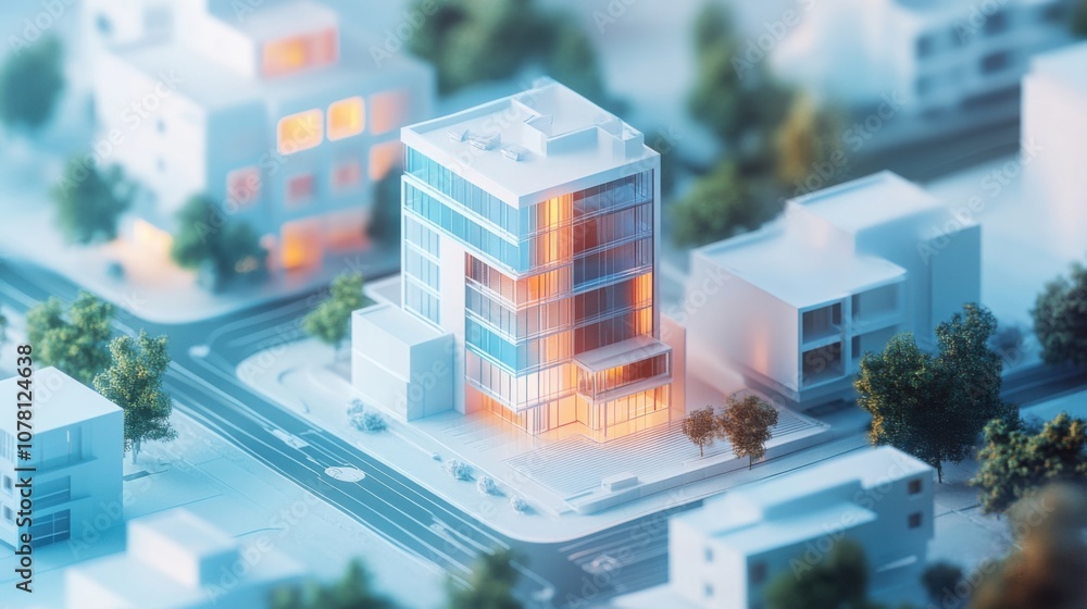 Aufkleber 3d chart representing success in property investments