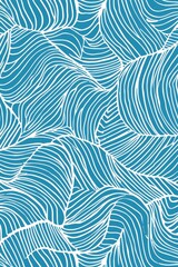 Obraz premium Hand-Painted Textured Wallpaper Pattern in Organic Geometric Style with Random Pantone Colors and White Lines - Reminiscent of Japanese Woodblock Prints