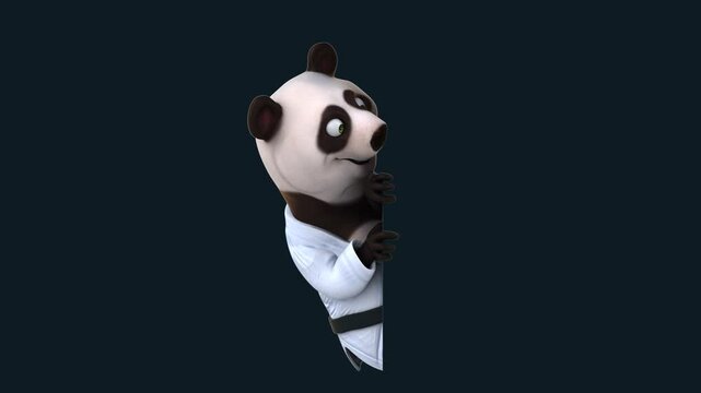 Fun 3D cartoon karateka panda (with alpha channel)