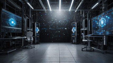 Digital background perfect for tech processes, Abstract digital background featuring dynamic lines, data transfer and encryption, digital archives etc.