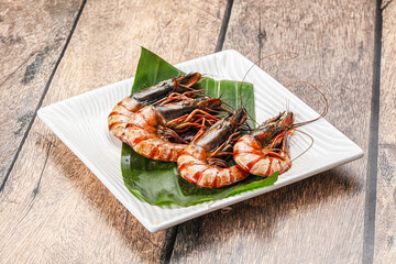 Cooked tiger prawn in the pate