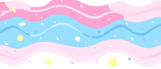 A colorful, wavy background with pink, blue, and yellow colors