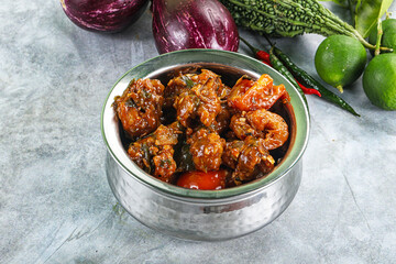 Asian cuisine - prawn in chili sauce