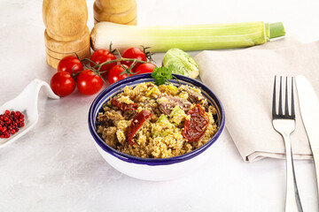 Bulgur with lamb and vegetables