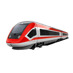 Naklejka premium High-Speed Train Locomotive Isolated on White Background - Fast Transportation Stock Image