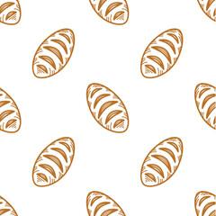 Bread pattern background. seamless pattern of bread. bakery theme pattern. seamless pattern with breads. vintage bread illustration.