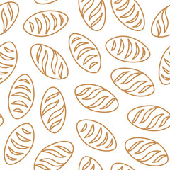 Bread pattern background. seamless pattern of bread. bakery theme pattern. seamless pattern with breads. vintage bread illustration.