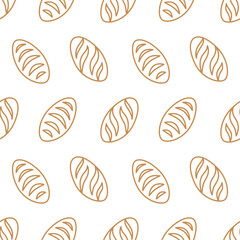 Bread pattern background. seamless pattern of bread. bakery theme pattern. seamless pattern with breads. vintage bread illustration.