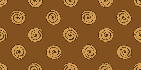 cookie seamless pattern background. chocolate chips pattern background. Cartoon illustration of Cookies. biscuits illustration. 